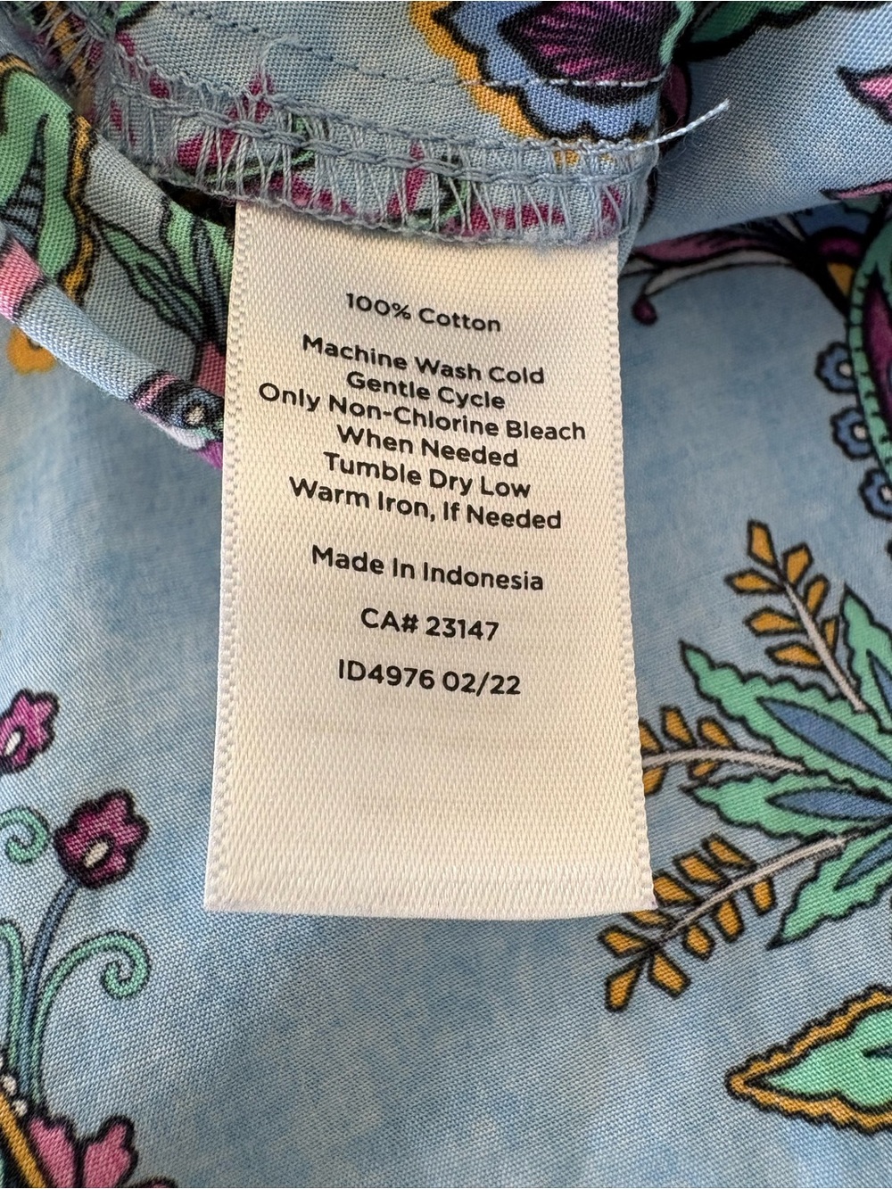 Talbots Plus Blue multicolor Paisley Button Down long sleeve Shirt size 1x/12 - Picture 6 of 10